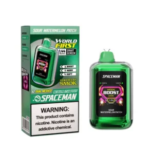 General Information Reviews & Questions GENERAL INFORMATION Embark on an extraordinary vaping journey with the Spaceman Nebula 25000 Plus Disposable Vape, a device engineered to push the boundaries of disposable vape technology. Boasting an impressive 18mL of pre-filled e-liquid and a robust 1000mAh Type-C rechargeable battery, this vape offers an unparalleled 25000 puffs designed to last and satisfy. FLAVOR DESCRIPTION Sour Watermelon Patch Watermelon, Sour Candy, Menthol Ingredients Vegetable Glycerin, Propylene Glycol, Nicotine, Natural & Artificial Flavors Key Features Size: 94*51.3*27.8mm 1000mAh Type-C Rechargeable Battery Approximately 25,000 Puffs Three Output Modes BOOST: Max 20W NORM: Max 18W SOFT: Max 14W 1.44 Inch SMART Screen with Multiple Animations Dual Mesh Coil Adjustable Airflow Notes For further questions and concerns, we suggest contacting your health professional regarding the impact of vaping and ingestion of nicotine. WARNING: THIS PRODUCT CONTAINS NICOTINE. NICOTINE IS AN ADDICTIVE CHEMICAL.